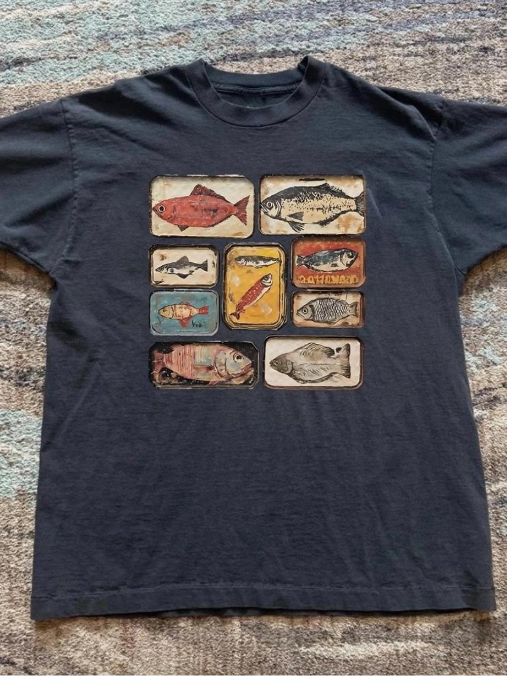 Vintage Style Sardine Tin Graphic T-Shirt